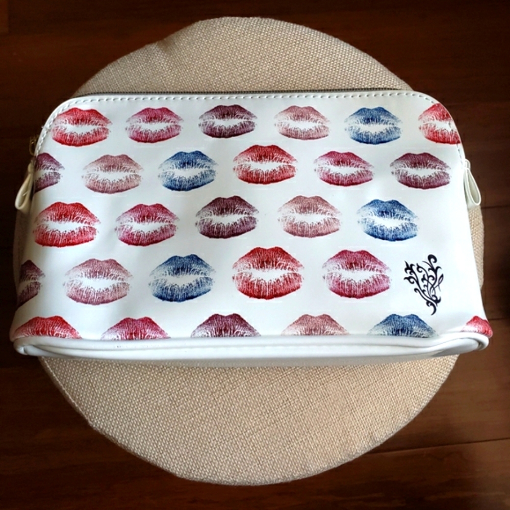 Official Younique Collectible Make-up Bag w/ Lips of Colorful Kisses